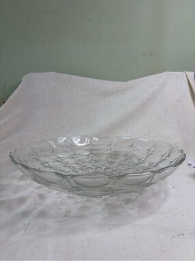Posh Clear Pressed Glass Serving Bowl